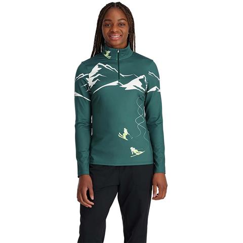 fw2324_spyder_womensfigure8halfzip_cypressgreen_1