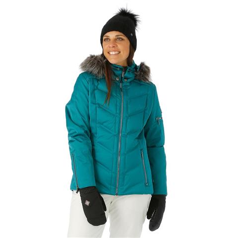 fw23_nils_womenscerviniafauxfur_emerald_model1