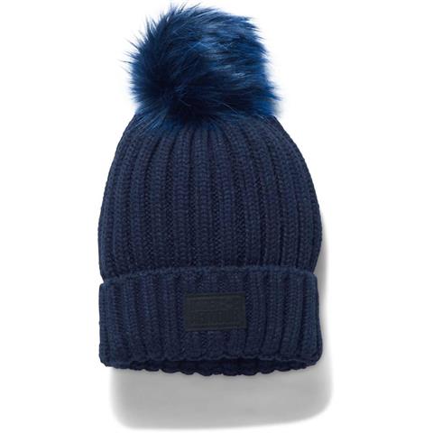 under_armour_snowcrest_pom_beanie_womens_navy_blue_black